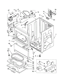 Cabinet parts for Kenmore Dryer 110.64946300 (11064946300, 110 64946300) from AppliancePartsPros.com