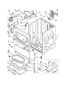 Cabinet parts for Kenmore Dryer 110.64964300 (11064964300, 110 64964300) from AppliancePartsPros.com
