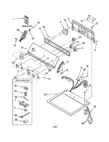Top And Console parts for Kenmore Dryer 110.64966300 (11064966300, 110 64966300) from AppliancePartsPros.com