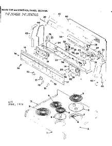 Main Top And Control Panel Section parts for Kenmore Microwave 747.954610 (747954610, 747 954610) from AppliancePartsPros.com