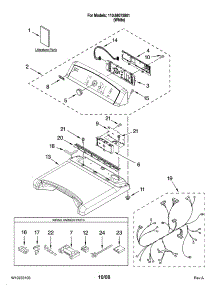 Top And Console Parts parts for Kenmore Dryer 110.68072801 (11068072801, 110 68072801) from AppliancePartsPros.com