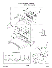 Top And Console Parts parts for Kenmore Dryer 110.68097701 (11068097701, 110 68097701) from AppliancePartsPros.com