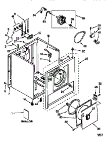 Cabinet, Motor,And Door parts for Kenmore Dryer 110.66101691 (11066101691, 110 66101691) from AppliancePartsPros.com