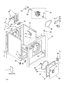 Cabinet Parts parts for Kenmore Dryer 110.66102500 (11066102500, 110 66102500) from AppliancePartsPros.com