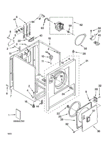 Cabinet Parts parts for Kenmore Dryer 110.66112500 (11066112500, 110 66112500) from AppliancePartsPros.com