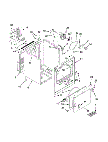 Cabinet Parts parts for Kenmore Dryer 110.66132410 (11066132410, 110 66132410) from AppliancePartsPros.com
