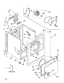 Cabinet Parts parts for Kenmore Dryer 110.66522500 (11066522500, 110 66522500) from AppliancePartsPros.com