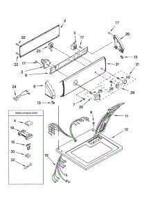 Top And Console Parts parts for Kenmore Dryer 110.66522501 (11066522501, 110 66522501) from AppliancePartsPros.com