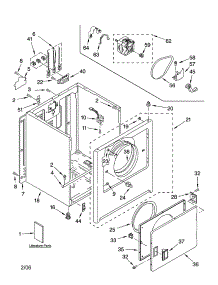 Cabinet Parts parts for Kenmore Dryer 110.66524501 (11066524501, 110 66524501) from AppliancePartsPros.com