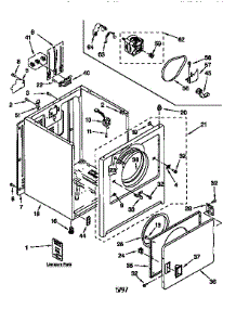 Cabinet parts for Kenmore Dryer 110.66611691 (11066611691, 110 66611691) from AppliancePartsPros.com