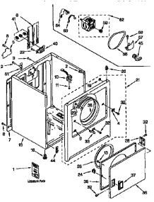 Cabinet parts for Kenmore Dryer 110.66611692 (11066611692, 110 66611692) from AppliancePartsPros.com