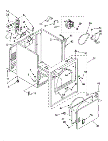 Cabinet Parts parts for Kenmore Dryer 110.66652500 (11066652500, 110 66652500) from AppliancePartsPros.com