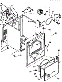 Cabinet parts for Kenmore Dryer 110.66712692 (11066712692, 110 66712692) from AppliancePartsPros.com