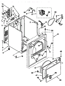 Cabinet parts for Kenmore Dryer 110.66712694 (11066712694, 110 66712694) from AppliancePartsPros.com