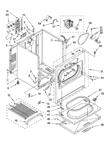 Cabinet Parts parts for Kenmore Dryer 110.66864501 (11066864501, 110 66864501) from AppliancePartsPros.com