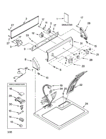 Top And Console Parts parts for Kenmore Dryer 110.66864501 (11066864501, 110 66864501) from AppliancePartsPros.com
