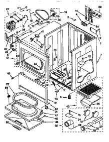 Cabinet parts for Kenmore Dryer 110.66902691 (11066902691, 110 66902691) from AppliancePartsPros.com