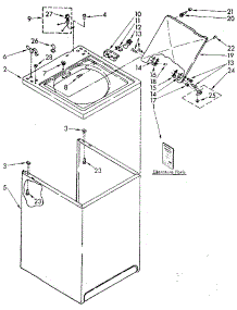 Top And Cabinet parts for Kenmore Washer 110.82881300 (11082881300, 110 82881300) from AppliancePartsPros.com