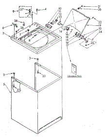 Top And Cabinet parts for Kenmore Washer 110.82881310 (11082881310, 110 82881310) from AppliancePartsPros.com