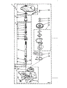 Gearcase Parts parts for Kenmore Washer 110.82883100 (11082883100, 110 82883100) from AppliancePartsPros.com