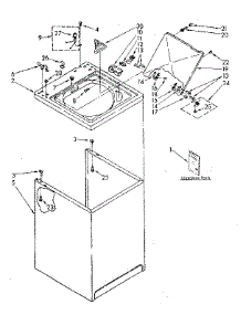 Top And Cabinet Parts parts for Kenmore Washer 110.82883700 (11082883700, 110 82883700) from AppliancePartsPros.com
