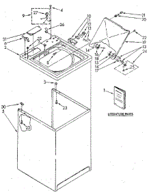 Top And Cabinet parts for Kenmore Washer 110.82891110 (11082891110, 110 82891110) from AppliancePartsPros.com