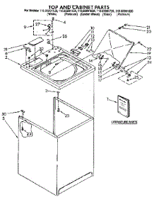 Top And Cabinet parts for Kenmore Washer 110.82891120 (11082891120, 110 82891120) from AppliancePartsPros.com