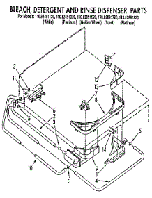 Bleach, Detergent And Rinse Dispenser parts for Kenmore Washer 110.82891120 (11082891120, 110 82891120) from AppliancePartsPros.com