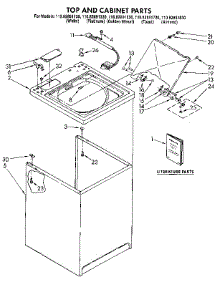Top And Cabinet parts for Kenmore Washer 110.82891130 (11082891130, 110 82891130) from AppliancePartsPros.com