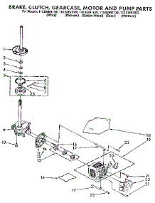 Brake, Clutch, Gearcase, Motor And Pump parts for Kenmore Washer 110.82891320 (11082891320, 110 82891320) from AppliancePartsPros.com