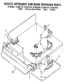 Bleach, Detergent And Rinse Dispenser parts for Kenmore Washer 110.82891330 (11082891330, 110 82891330) from AppliancePartsPros.com