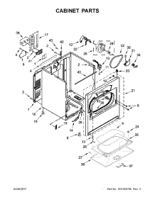 Cabinet Parts parts for Kenmore Dryer 110.65232610 (11065232610, 110 65232610) from AppliancePartsPros.com