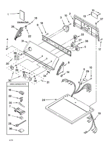 Top And Console Parts parts for Kenmore Dryer 110.65966401 (11065966401, 110 65966401) from AppliancePartsPros.com