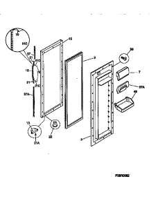 Fresh Food Door parts for Kenmore Refrigerator 253.58677890 (25358677890, 253 58677890) from AppliancePartsPros.com