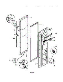 Freezer Door parts for Kenmore Refrigerator 253.58682893 (25358682893, 253 58682893) from AppliancePartsPros.com