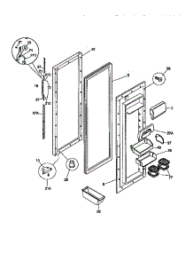 Refrigerator Door parts for Kenmore Refrigerator 253.58682893 (25358682893, 253 58682893) from AppliancePartsPros.com