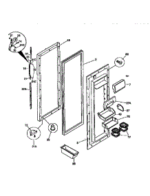 Door parts for Kenmore Refrigerator 253.58687891 (25358687891, 253 58687891) from AppliancePartsPros.com