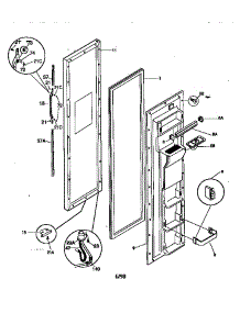 Freezer Door parts for Kenmore Refrigerator 253.58687892 (25358687892, 253 58687892) from AppliancePartsPros.com