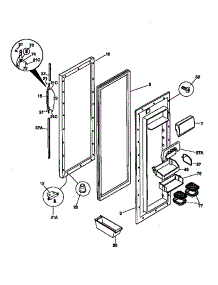 Fresh Food Door parts for Kenmore Refrigerator 253.58689890 (25358689890, 253 58689890) from AppliancePartsPros.com