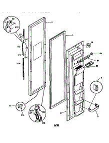 Freezer Door parts for Kenmore Refrigerator 253.58689891 (25358689891, 253 58689891) from AppliancePartsPros.com