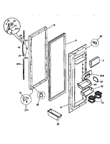 Fresh Food Door parts for Kenmore Refrigerator 253.58689891 (25358689891, 253 58689891) from AppliancePartsPros.com