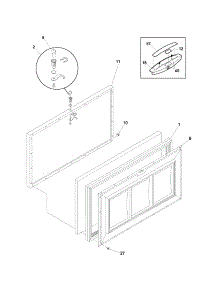 Door parts for Kenmore Freezer 253.13911102 (25313911102, 253 13911102) from AppliancePartsPros.com
