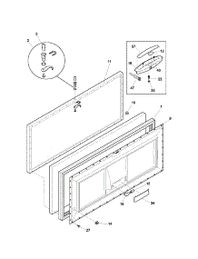 Door parts for Kenmore Freezer 253.14352101 (25314352101, 253 14352101) from AppliancePartsPros.com