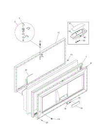 Door parts for Kenmore Freezer 253.16082100 (25316082100, 253 16082100) from AppliancePartsPros.com