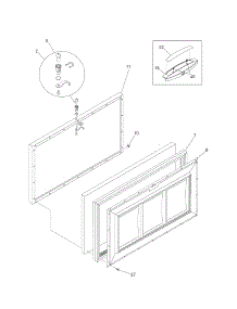 Door parts for Kenmore Freezer 253.16502100 (25316502100, 253 16502100) from AppliancePartsPros.com