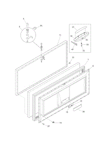 Door parts for Kenmore Freestanding Freezer 253.16542108 (25316542108, 253 16542108) from AppliancePartsPros.com
