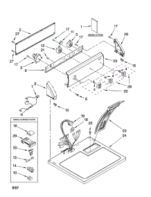 Top And Console Parts parts for Kenmore Dryer 110.68632700 (11068632700, 110 68632700) from AppliancePartsPros.com