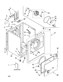 Cabinet Parts parts for Kenmore Dryer 110.68652700 (11068652700, 110 68652700) from AppliancePartsPros.com