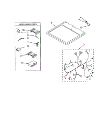 Dryer Top parts for Kenmore Dryer 110.62084102 (11062084102, 110 62084102) from AppliancePartsPros.com
