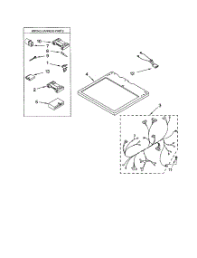 Dryer Top parts for Kenmore Dryer 110.62086101 (11062086101, 110 62086101) from AppliancePartsPros.com